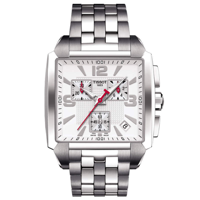TISSOT Quartz Movement 100m Waterproof Men's Watch White Dial Stainless Steel Watchband