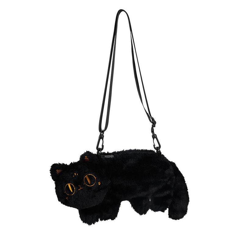 The British Museum Plush Cell Phone Pouch, Shoulder Bag, Crossbody Bag Regular Women's Black