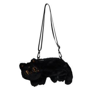 The British Museum Plush Cell Phone Pouch, Shoulder Bag, Crossbody Bag Regular Women's Black