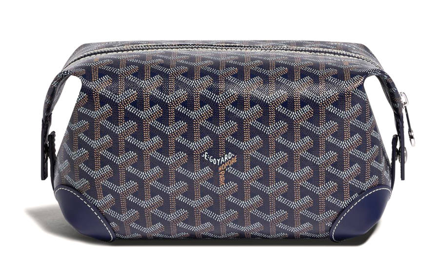 GOYARD Canvas With Heifer Skin Travel Bag Toiletry Bag Unisex Marine Blue