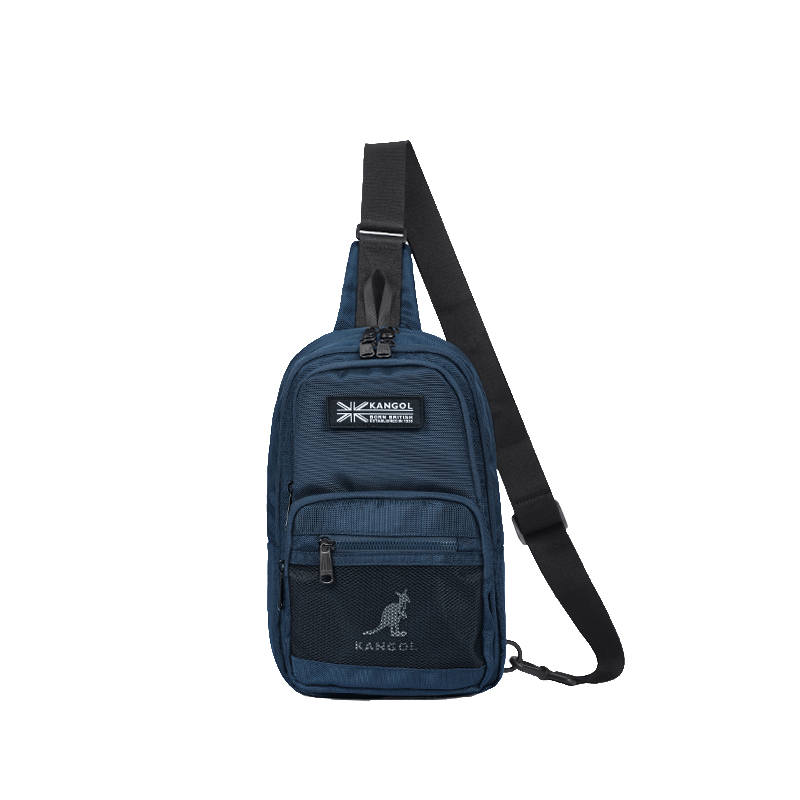 KANGOL Canvas Crossbody Canvas Bag Sling Bag Medium Unisex Blue/Black