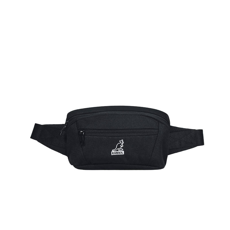 KANGOL Canvas One Shoulder Crossbody Canvas Bag, Sling Bag, Fanny Pack Small Men's Black/Blue