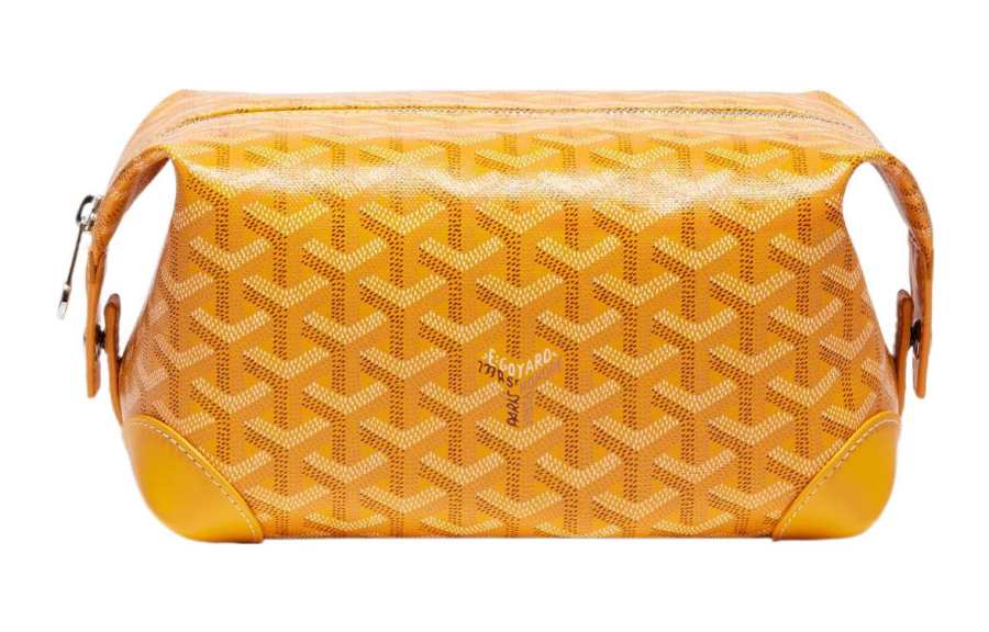 GOYARD Canvas With Heifer Skin Travel Bag Toiletry Bag Unisex Yellow