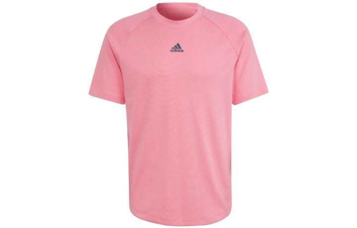 Adidas Adidas T Shirts Men's Pink Crew Neck Moderate Straight Fit
