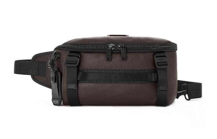 TUMI Alpha Bravo Cow Leather One Shoulder Crossbody Sling Bag Men's Brown
