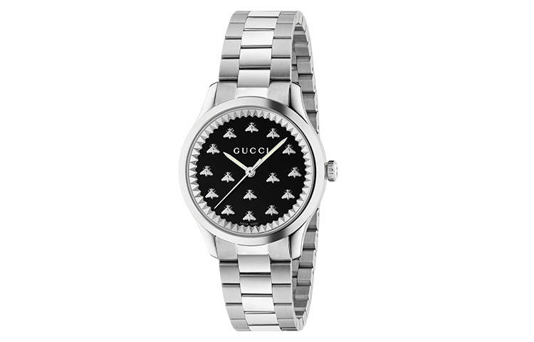 GUCCI G Timeles Collection Wrist Watches Quartz Movement Stainless Steel Watchband Black Dial Women's