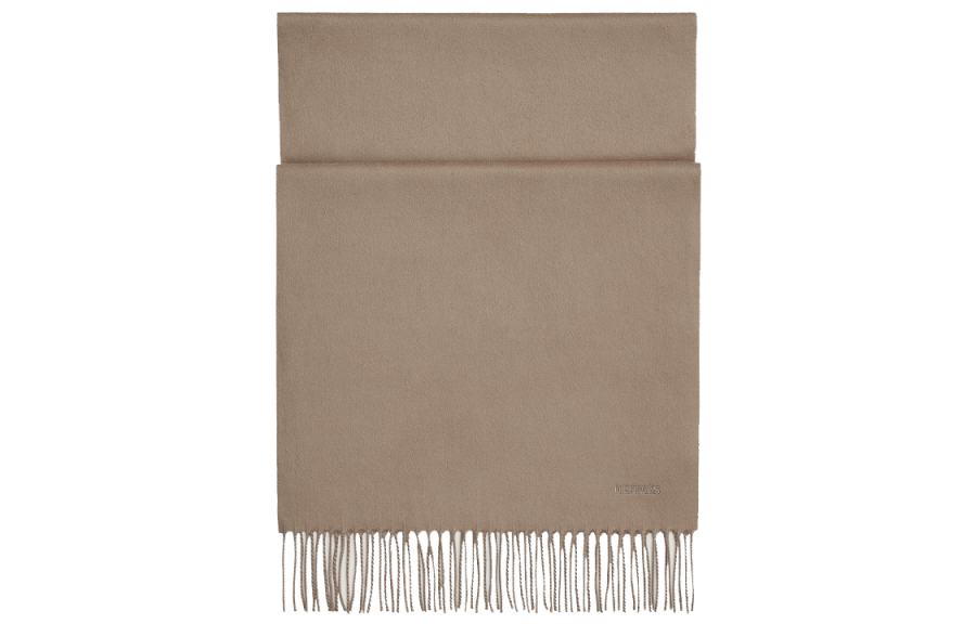 HERMES HERMES Unie Brodee Knit Scarf Unisex Brown