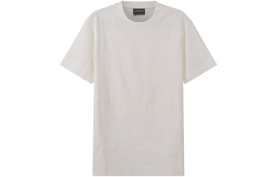 EMPORIO ARMANI T Shirts Men's White Crew Neck Moderate Straight Fit