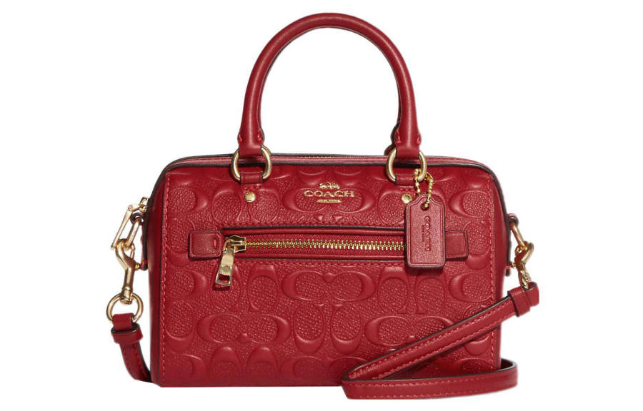 COACH Rowan Smooth Calfskin Shoulder Bag, Crossbody Bag, Handbag Mini Women's Red
