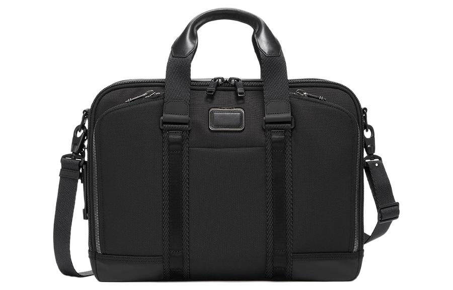 TUMI Alpha Bravo Ballistic Nylon With Leather Laptop Bags Briefcases Men's Black