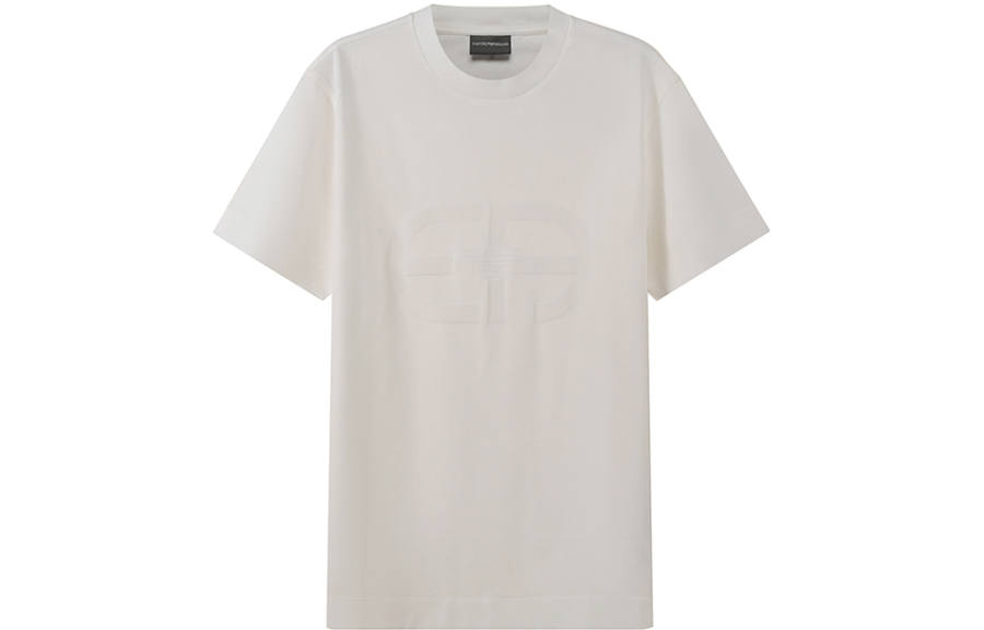 EMPORIO ARMANI T Shirts Men's White Crew Neck Moderate Straight Fit