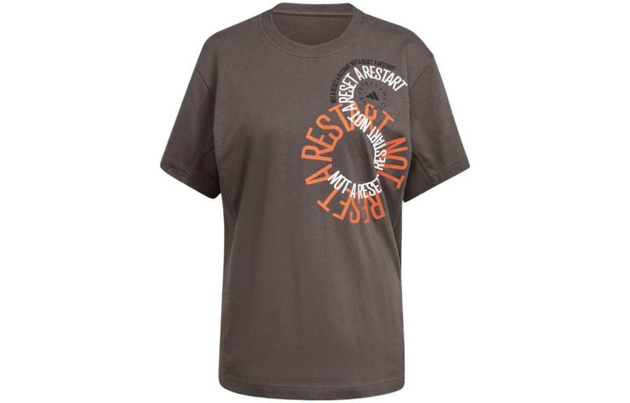 Adidas Adidas T Shirts Unisex Brown Crew Neck Moderate Straight Fit