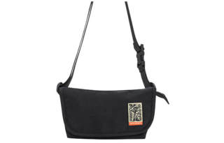 Anta Life Collection Nylon PU Shoulder Bag, Crossbody Bag Regular Unisex Basic Black