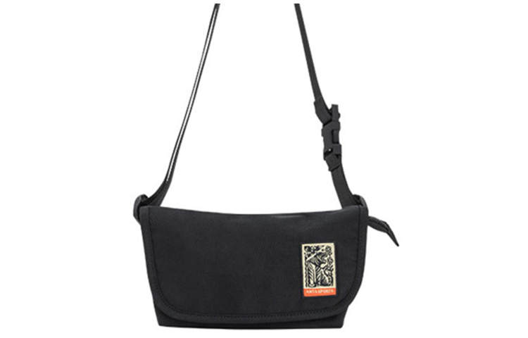 Anta Life Collection Nylon PU Shoulder Bag, Crossbody Bag Regular Unisex Basic Black