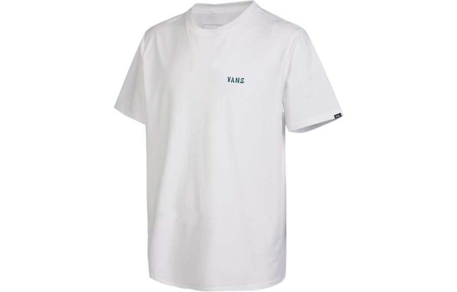Vans T Shirts Men's White Crew Neck Moderate Straight Fit