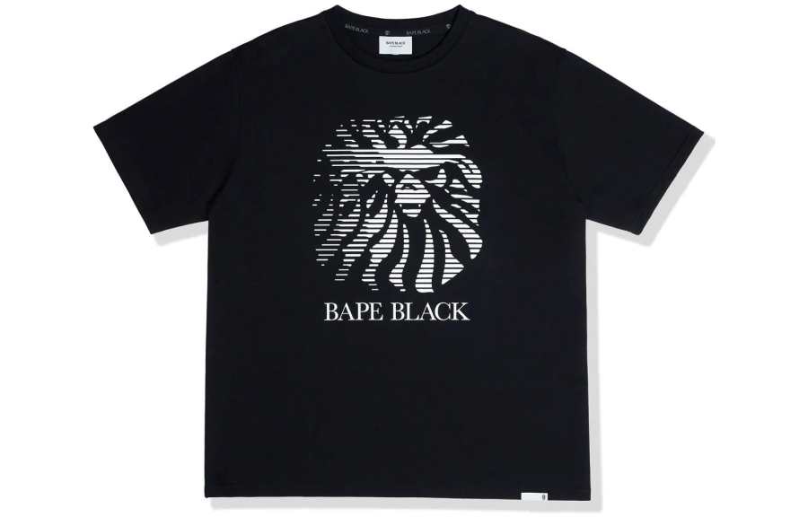 A BATHING APE Bape Black Faded Logo Tee