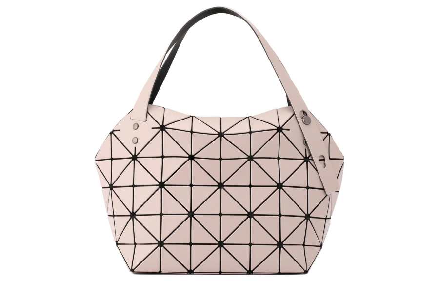 ISSEY MIYAKE Boston Artificial Leather Handbag, Shoulder Bag Large Women's Dark Beige