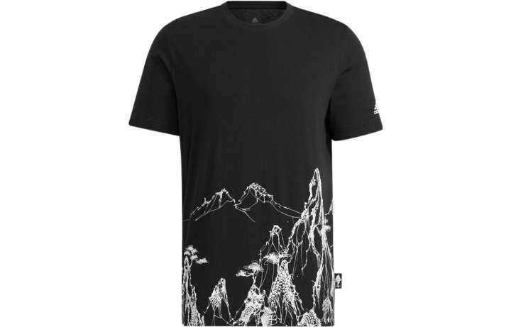 Adidas Adidas T Shirts Men's Black Crew Neck Moderate Straight Fit