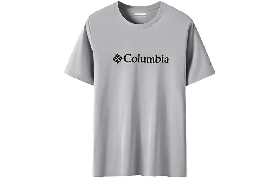 Columbia T Shirts Men's Gray Crew Neck Moderate Straight Fit