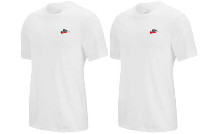 Nike Nike T Shirts Men's 2 Pack White Crew Neck Moderate Straight Fit