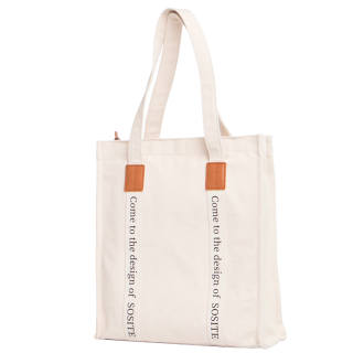 SOSITE Canvas Bag, Tote Bag, Shopping Bag, Commute Bag, Shoulder Bag Women's Ecru