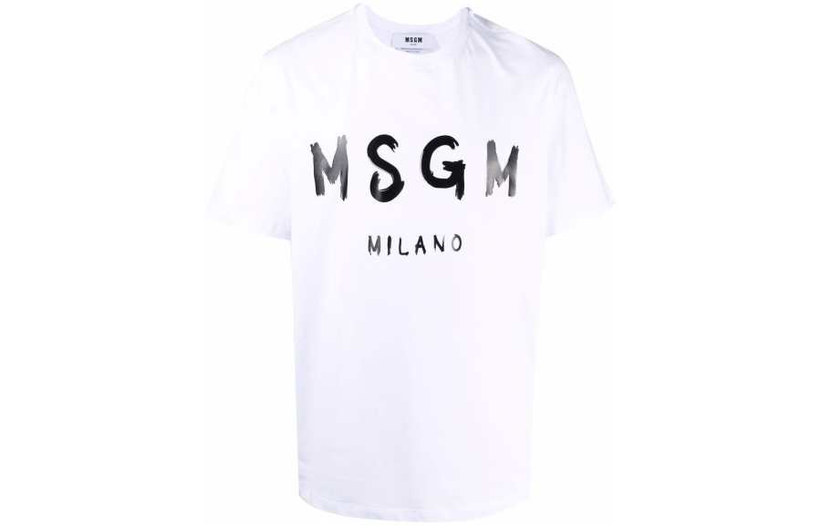 MSGM Msgm Logo Printed Crew Neck T-Shirt