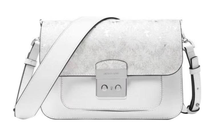 MICHAEL KORS Sloan Genuine Leather Shoulder Bag, Crossbody Bag Women's White