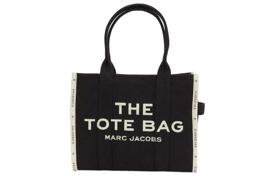 MARC JACOBS The Traveler Cotton Tote Bag, Shopping Bag, Handbag, Shoulder Bag Large Women's Black