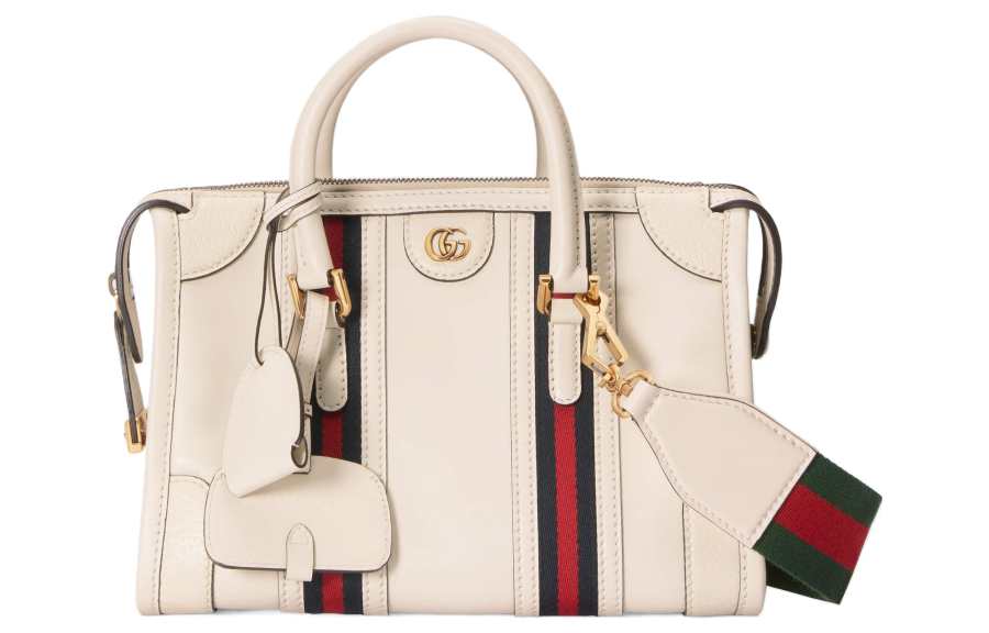 GUCCI Leather Travel Bag, Shoulder Bag, Crossbody Bag, Handbag Small Women's White