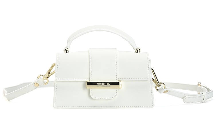 FILA Pu Commute Bag, Shoulder Bag, Crossbody Bag, Handbag Small Women's Yellow Mist White