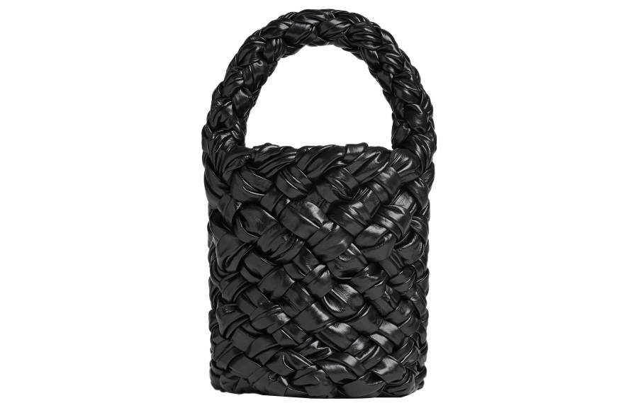Bottega Veneta Cow Leather Bucket Bag, Shoulder Bag, Crossbody Bag, Handbag Mini Women's Black