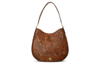 LAUREN RALPH LAUREN Cow Leather Shoulder Bag Large Women's Brown