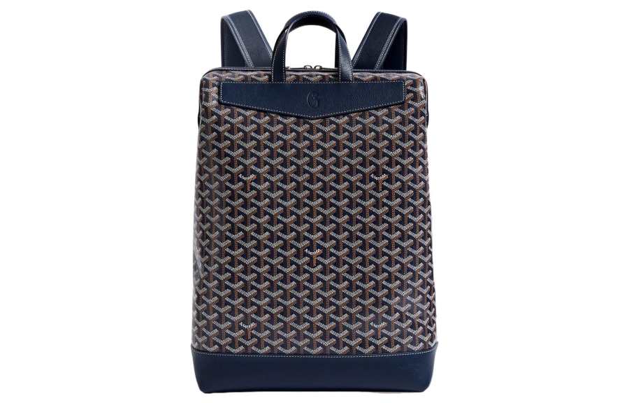 GOYARD Cisalpin Canvas Leather Backpack Unisex Marine Blue