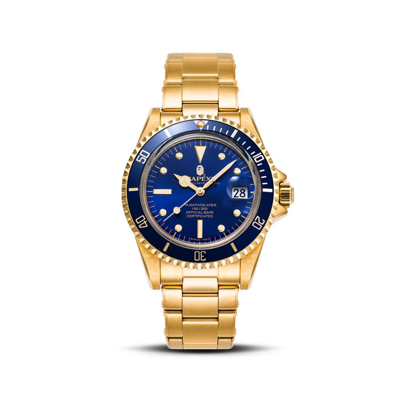 A BATHING APE Bape A BATHING APE Type 1 Bapex Watch Gold Black
