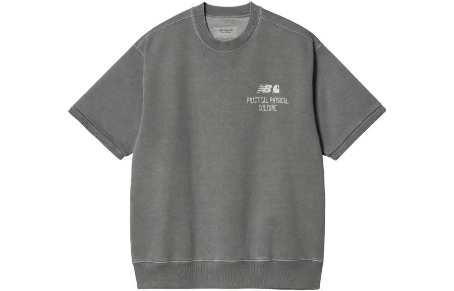 New Balance New Balance T Shirts Men's Gray Crew Neck Moderate Straight Fit