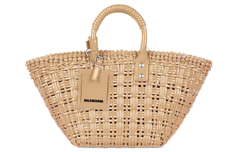 Balenciaga Cow Leather Basket Bag, Shoulder Bag, Crossbody Bag, Handbag Women's Beige