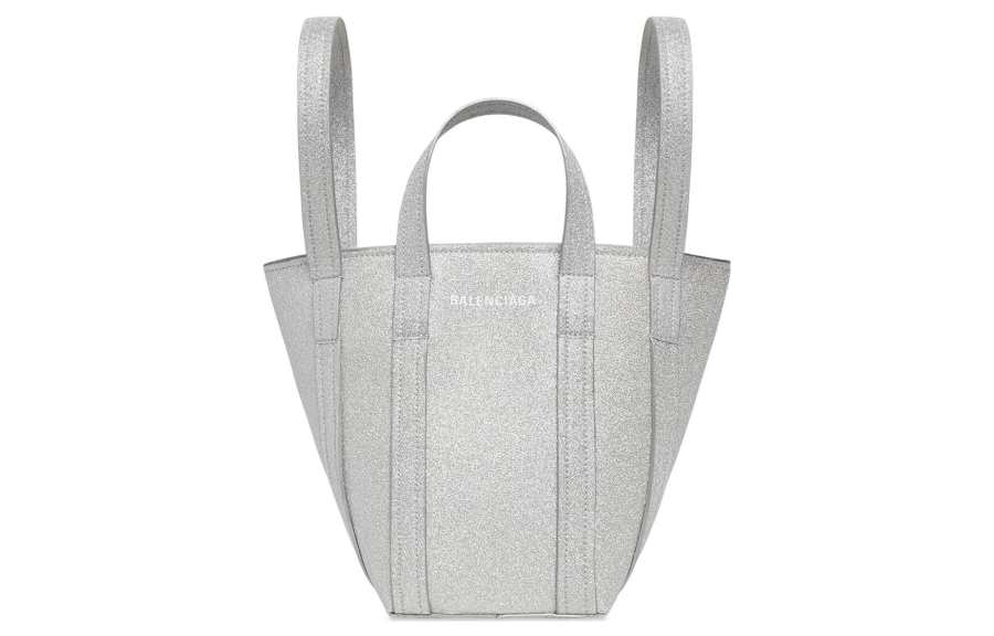 Balenciaga Polyurethane Bonded To Polyester Crossbody One Shoulder Handbag Mini Women's Silver