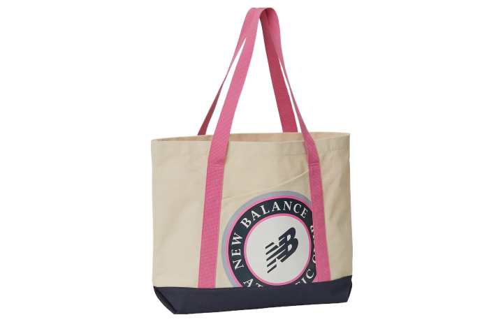 New Balance New Balance Textured Cotton Canvas Tote Bag, Shopping Bag, Canvas Bag, One Shoulder Handbag Regular Unisex Pink