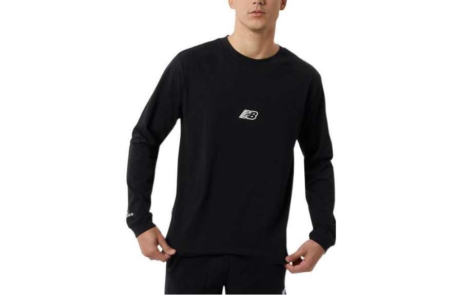 New Balance New Balance T Shirts Men's Black Crew Neck Moderate Straight Fit