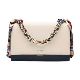 HONGU Cow Leather Shoulder Bag Small Women's White