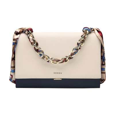 HONGU Cow Leather Shoulder Bag Small Women's White