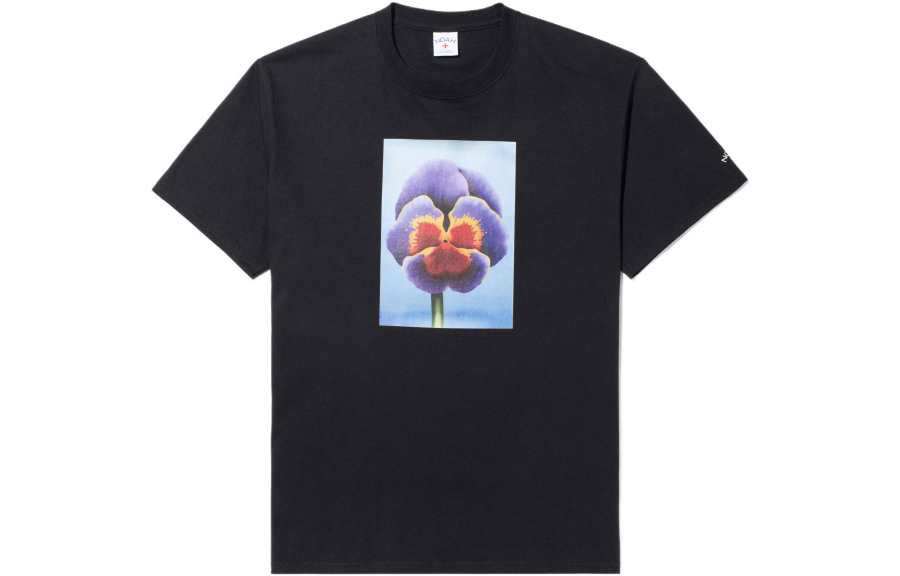 NOAH T Shirts Men's Black Crew Neck Moderate Straight Fit