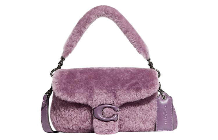 COACH Pillow Shearling Portable Crossbody Bag, Shoulder Bag Small Women's Purple