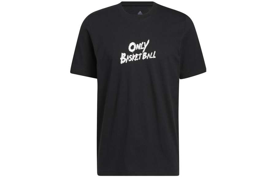 Adidas Adidas T Shirts Men's Black Crew Neck Moderate Straight Fit