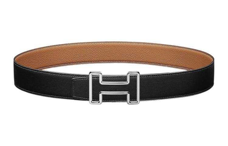 HERMES HERMES Togo Cow Leather Belts Men's Width 3.8cm