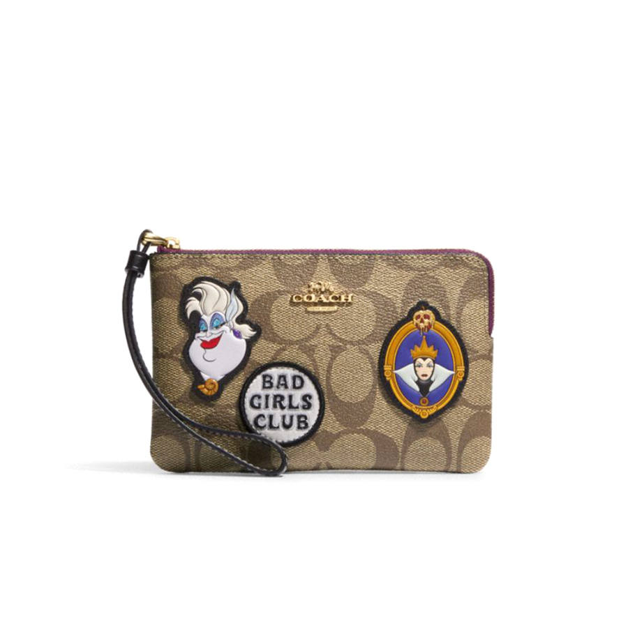 COACH Disney, Collaboration Cow Leather Wallet Regular Women's Khaki
