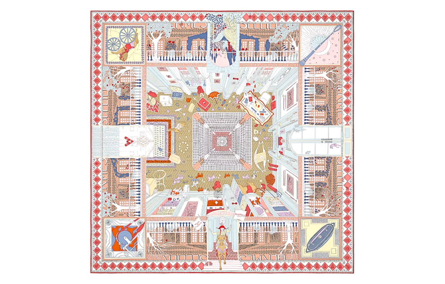 HERMES HERMES Objets De Curiosite Silk Scarf Women's Multicolor