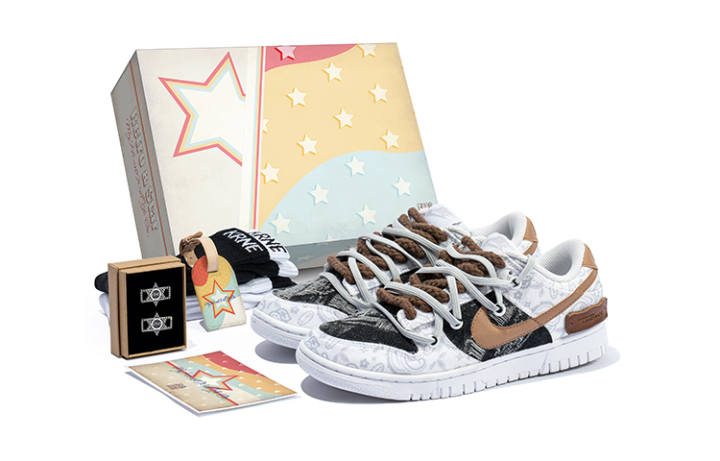 Nike Nike Dunk ESS Canvas Slip Resistant Abrasion Resistant Low top Skateboard Shoes Women's White Brown