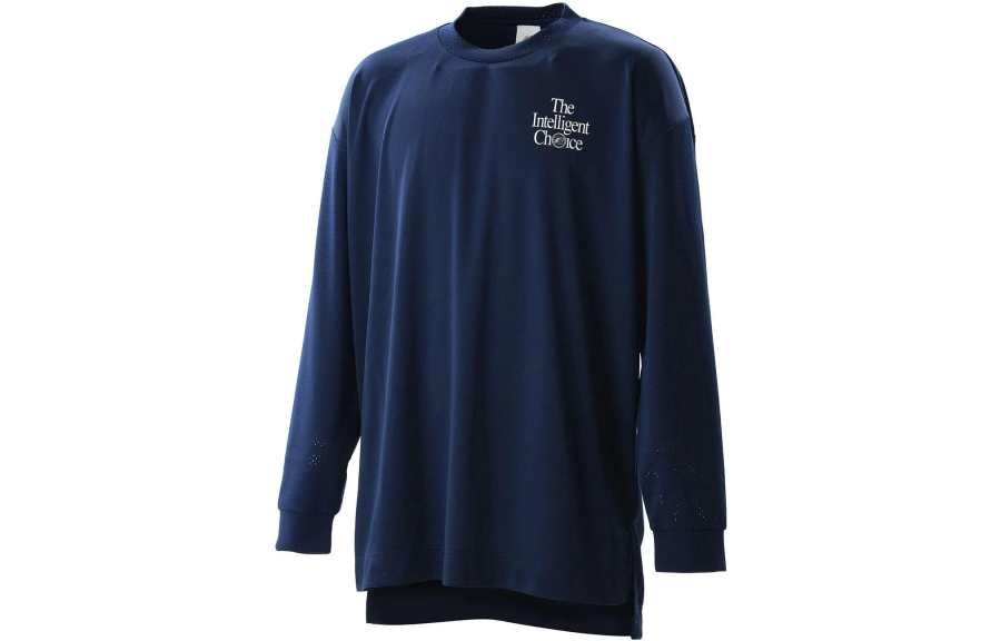 New Balance New Balance Intelligent T Shirts Men's Navy Blue Crew Neck Moderate Straight Fit