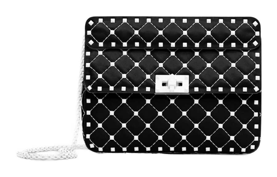 Valentino ROCKSTUD SPIKE Napa Lambskin Portable Crossbody Bag, Shoulder Bag Medium Women's Black